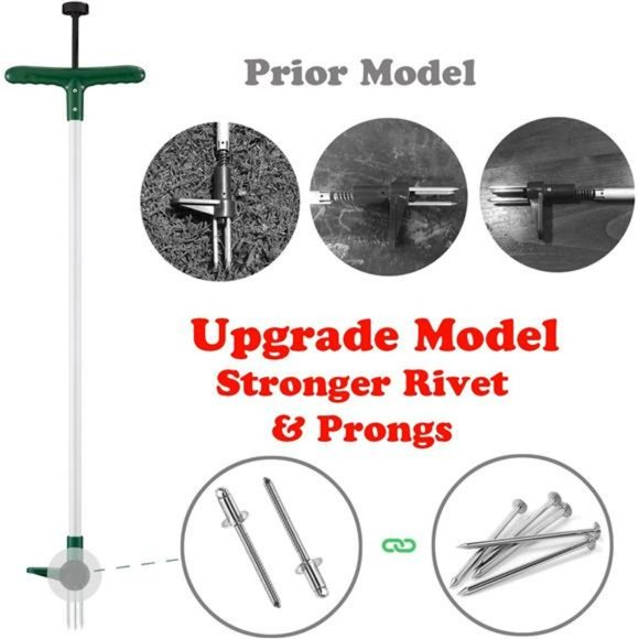 Stand Up Weeder and Weed Remover Tool with 3 Claws, Stainless Steel - Picture 6 of 6